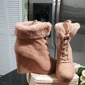 Bamboo Wedge Booties